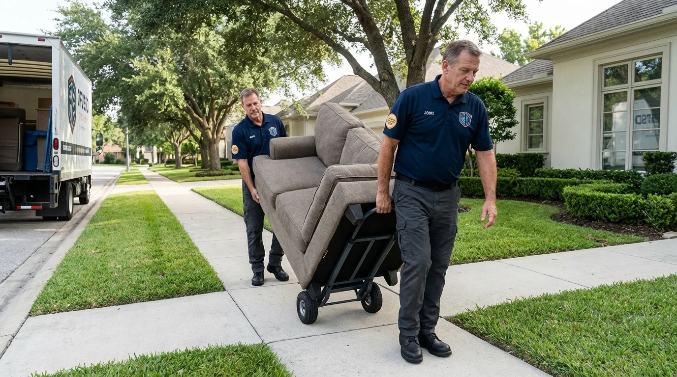 Local residential moving crew loading furniture in Ganado, AZ